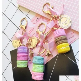 Keychains Lanyards Ny Aron Cake Key Chain Fashion Cute Keychain Bag Charm Car Ring Party Gift Jewelry for Women Men GC1288279447 Drop Dhdoh