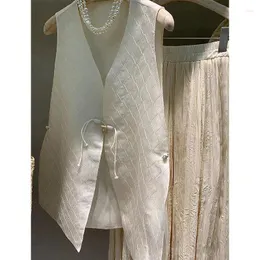 Kamizelki damskie vintage kamizelki dla kobiet ubrania w szyku w szyku czołgi bez rękawów 2023 ropa mujer chiński styl szyk elegancki kamizelki