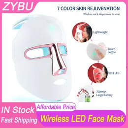 New Arrival Wireless Led Light Therapy Infrared Mask 7 Color Led Therapy Anti Aging Photon PDT Mask Skin Rejuvenation Facial Whitening Acne Treatment