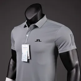 Men S Polos 2023 Summer Golf Shirts Men Casual Polo Kort ärmar andas snabbt Dry J Lindeberg Wear Sports T -shirt 230921