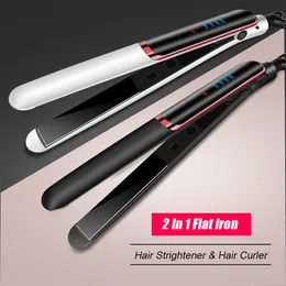 Saç düzleştiriciler Profesyonel saç düzleştirici seramik iyonik hızlı ısınma saç düz demir negatif iyon demir lcd ekran saç düzleştirici 230920