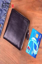 HBP AETOO Leder Mini Reißverschluss Kurze Brieftasche männlich und weiblich quadratischer Kopf Rindsleder Kleine Null Brieftasche einfache Geldklammer3865932