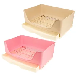 Pequenos suprimentos de animais caixa de areia de coelho com gaveta maior pet pan para cobaias chinchila furão 230920