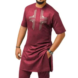 Ethnic Clothing Africa Fashion Mens T-shirts Hip Hop African Dresses Clothes Dashiki Robe Africaine without Pant Only Shirt 2701