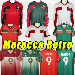1998 Morocco Retro Mens Soccer Jerseys National Team BASSIR HADJI ABRAMI NEQROUZ OUAKILI Home Away 3rd Football Shirts 1994 1995 long sleeve and short