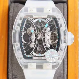 Luxury Watch Richarmilles Mechanical Mechanics Snow Wristwatch Wine Manual Barrel RM53-02 Glass Tourbillon Case Men's i4wq l