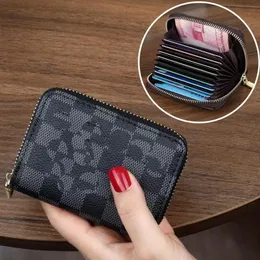 Men's business card bag Women card holder small wallet bag Ladies zero wallet L credit PURSE Multi-card position zipper ID card bag