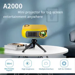 Projectors A2000 HD Projector LED Home Theater Mini Portable 1080p 4K USB TV Movie Kids Gift Party Game مع مكبر صوت مدمج L230923