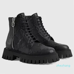 2023-Winter Brand Women Leather Ankle Boots Rubber Sole Zip Interlocking Lady Martin Boot Party Wedding Knight Chelsea Boottes White Black EU35-43