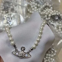 Designermode Vivian Viviene West Kaiserinwitwe Saturn Halskette Weibliche Perlenkette Minderheit Mini Net Rot Volldiamant Halskette Persönlichkeit Weibliche Clavi