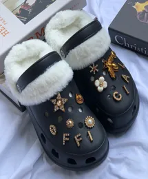 Halloween And Christmas Women Short Boots Winter Slippers Plush House Sandals Women Fur Bling Garden Shoes s With Fur NM4528826