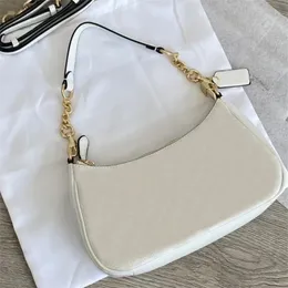 White pochette leather shoulder bag luxury designer bags underarm purses fashion sacoche classical casaul woman handbag full letter with small pendant xb069