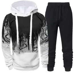 Männer Trainingsanzüge Frühling Herbst Männer 2 Stücke Anzug Sweatshirt Splash HoodiesTrainingsanzug Hosen Casual Fitness Männliche Sportbekleidung S-4Xl Männer Kleidung 230920