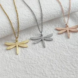 Pendant Necklaces Stainless Steel Simple Dragonfly Insect Collar Chain Fashion Necklace For Women Jewelry Party Friends Gifts