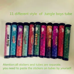 Factory empty Plastic Pre roll Jungle Boys Backpack boyz Alienlabs Tubes Bottles preroll joints packaging black plastic Tube with stickers