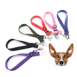 Dog Collars Leashes 12 Colors Cat Car Safety Seat Belt Harness Adjustable Pet Puppy Pup Hound Vehicle Seatbelt Lead Leash For Dogs Dro Dh4De