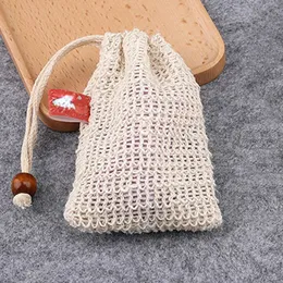 High-end Neatening Mesh Soap Saver Pouches Holder For Shower Bath Foaming Natural Bath Bag Sisal Shower Soap Bag