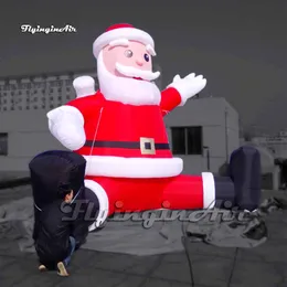 wholesale Personalized Christmas Character Model 5m Red Inflatable Sitting Santa Balloon For Outdoor House And Park Decoration