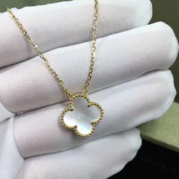 Designer de luxo vanly cleefly trevo colar moda feminina 15mm flores quatro folhas pingente colar jóias para pescoço corrente de ouro colares