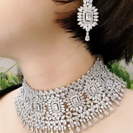 Wedding Jewelry Sets Janekelly 4pcs Bridal Zirconia Full For Women Party Luxury Dubai Nigeria CZ Crystal l230920