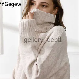 Swetry damskie Jygegew zimowe szykowne eleganckie kaszmirowe grube sweter pullovery kobiety 2023 luźne sweter pullover żeńskie J230921