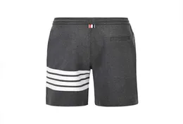Thom Brand Summer Classic Cotton 4bar Stripe Dark Grey Pants Korean Design Harajuku Tb Shorts4159227