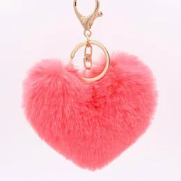 Portachiavi di peluche 20 pz / lotto Portachiavi gioielli di moda Peluche Ciondolo a forma di cuore Ornamento Portachiavi 8 cm Decorazioni per borse per ragazze per decorazioni per auto 230922