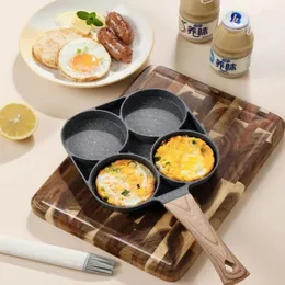 Pannor Egg Frey Pan Nonstick Pancake 4-Cups Cookware Lämplig för gasspis induktion Spisfrukost