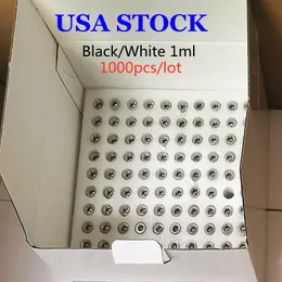 1000pcs/case TH205 1ml screw tops White/ Black USA STOCK special payment link shipping cost fee remote region custom packaging box sample order oem stickers Empty