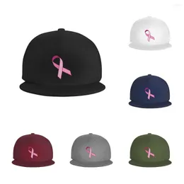 Ball Caps Męska różowa wstążka uświadomość raka piersi Hiphop Baseball Twill Sandwich Hats Mens Cap Four Seasons Casual