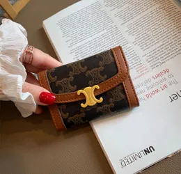 Fashion designer Leather wallets luxury short triomphe cuir Credit Card Holder purse bags Women casual square wallet