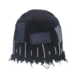 Beanies Beanie/Skull Caps 2023 Winter Hat Personalized worn-out patch with holes for warmth protection and ear patch knitted hat Hat man Autumn And Winter q154