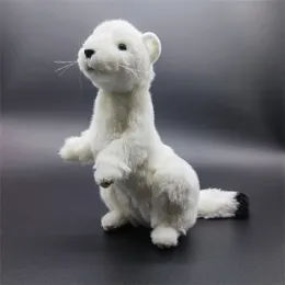 Plush Dolls 25cm Ferret Cute Mink Stoat Plush Toys Lifelike Animals Simulation Stuffed Doll Toy Gifts For Kids 230921
