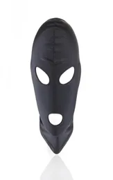 Masque noir à capuche en cuir PU, Sexy, 4 styles, couvre-chef respirant, fétiche BDSM pour adulte pour fête 9793830