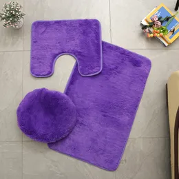 Banyo Paspasları Anti-Slip Coral Polar Emici Banyo Halı Halı Kaidesi Halı Tuvalet Kapak Tapis Salle De Bain Shaggy Banyo Paspasları Set 230922