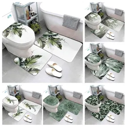 Bath Mats Anti-slip Bath Mat plant Bathroom Rug Shower Mat Decorative Absorbent Foot Mat Entrance Bathtub toilet rug boho Nordic leaf 230922