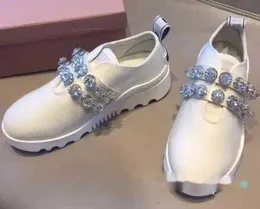Miui Womens Freizeitschuhe Eingelegtes Diamantketten dekorative flache Schuhe im Freien Einkaufsreisen Freizeitshoe