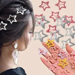 Hair Accessories Y2K Punk Style Clips 10 Pcs/Set Stars Bangs Grips For Girl Children Lovely Five-pointed Star Headedress Dec