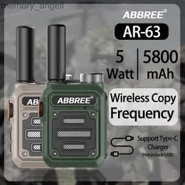 Walkie Talkie Abbree AR-63 Mini Walkie Talkie Wireless Copy Frequency Vox SOS Multifunctional Two Way Radio Support Type-C Hunting Intercom HKD230922