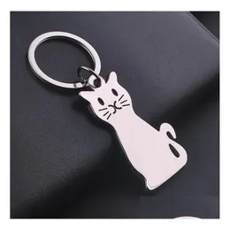 party favor 500pcs fashion creative model cat keychain keyring metal key chain gift sn1845 drop delivery home garden festive supplies dhvkt