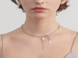 Justine Clenquet Chain Necklaces with Zircon Metal Patchwork Pearl Choker Necklace Bracelet244Z4301956