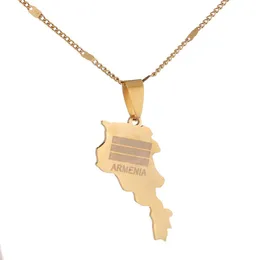 Stainless Steel Fashion Armenia Map Pendant Necklace Country Maps Armenians Charm Jewelry2564