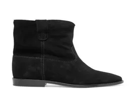 Femmes véritable cuir noir Isabel Crisi daim bottines nouveau classique Marant défilé de mode Pop chaussons chaussures 9026627