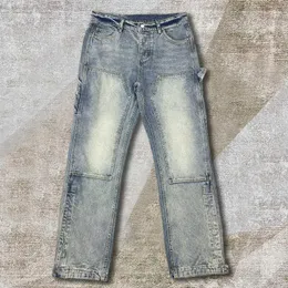 Męskie dżinsy retro kolorowe narzędzia splicing Slim Jean Hombre Streetwear Denim Pant Men Ubranie swobodne pantelones Homme Erkek Kot Pantolon