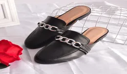 Bailehou Women Flat Slippers Slip On Mules Women Casual Loafers Brand Chain British Shoes Platform Sandals Chaussure Big Size 412059360