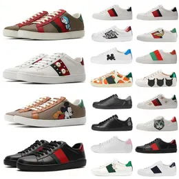 Designer med box män kvinnor avslappnade skor män klänning skor loafer sneaker mode orm äkta läder sneakers ess bin ränder sko herrar sport tränare tiger