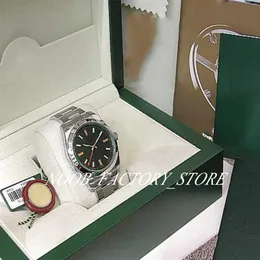 Novo relógio de fábrica masculino 2813 movimento automático 39mm novo ss masculino safira verde #116400gv com caixa original mergulho menes watchc176n