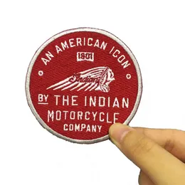 Old Indian Motorcycle American Icon 1901 äkta läderlapp broderade lappar 206t