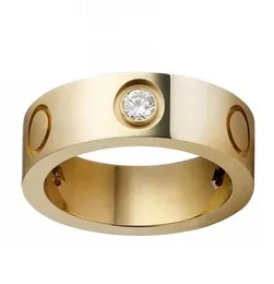 Love Screw Ring Men039s Band Rings 3 Diamonds Classic Designer Jewelry Women Titanium Steel Alloy GoldPlated Never Fade Not Al3975761