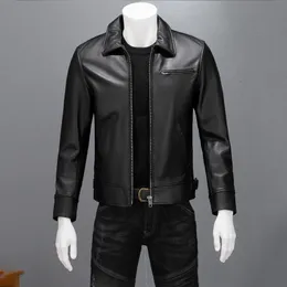 남자의 가죽 가짜 가짜 유형 라펠 재킷 헤드 레이어 cowhide 짧은 섹션 삼키는 꼬리 청소년 봄과 가을 230922